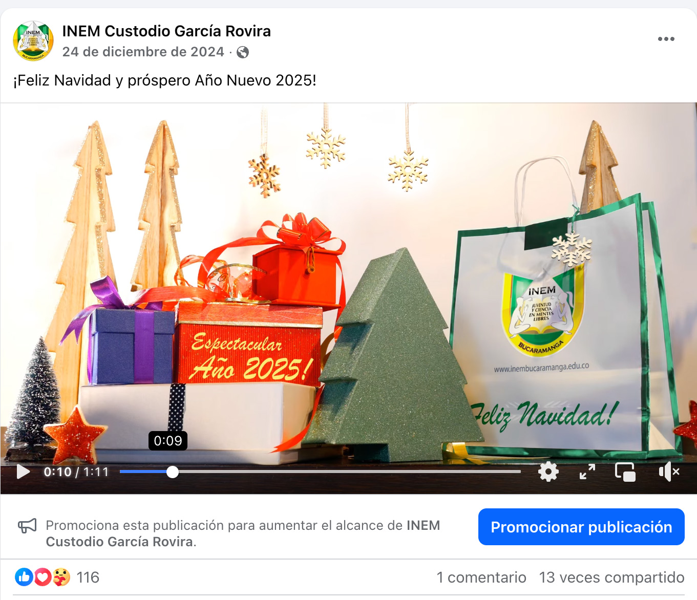 Tarjeta Navideña en formato video